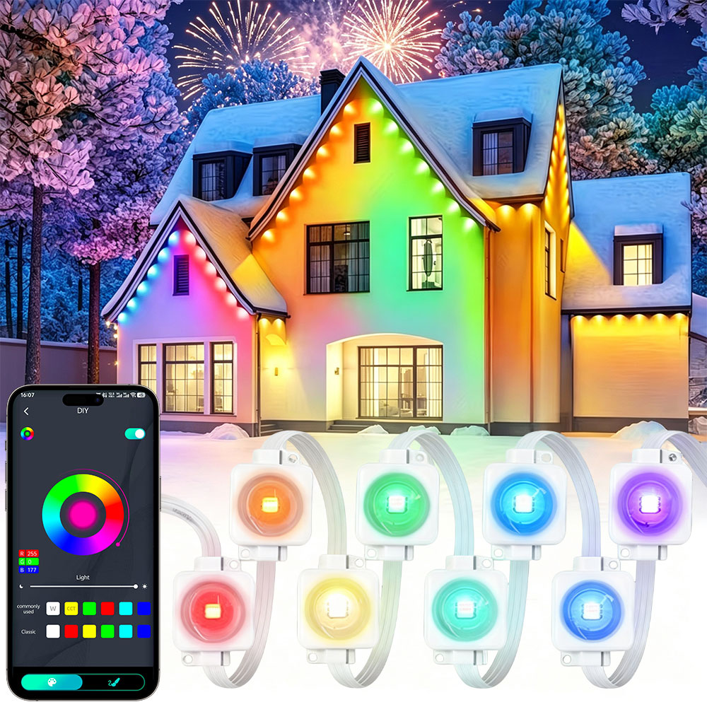 Smart Home Yellow - Luces de Guirnalda LED RGBIC Inteligentes
