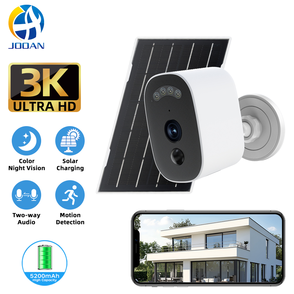 Smart Home Outdoor Camera - Jooan-cámara de seguridad Solar 3K HD,