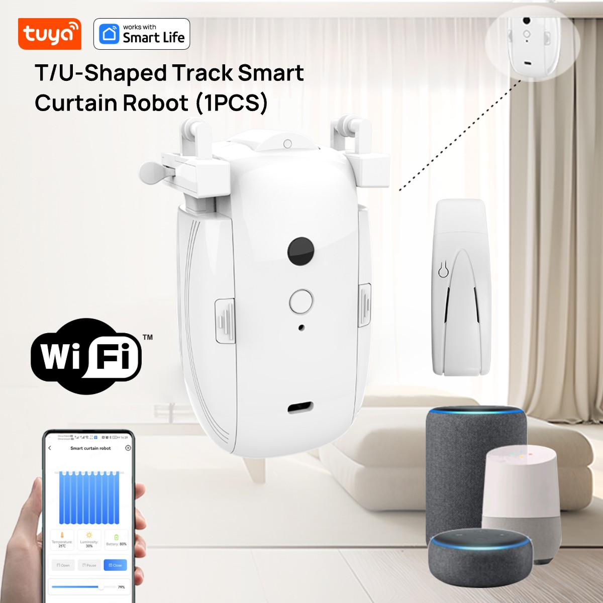 Smart Home Hub Ikea - Robot de cortina WiFi inteligente Tuya,