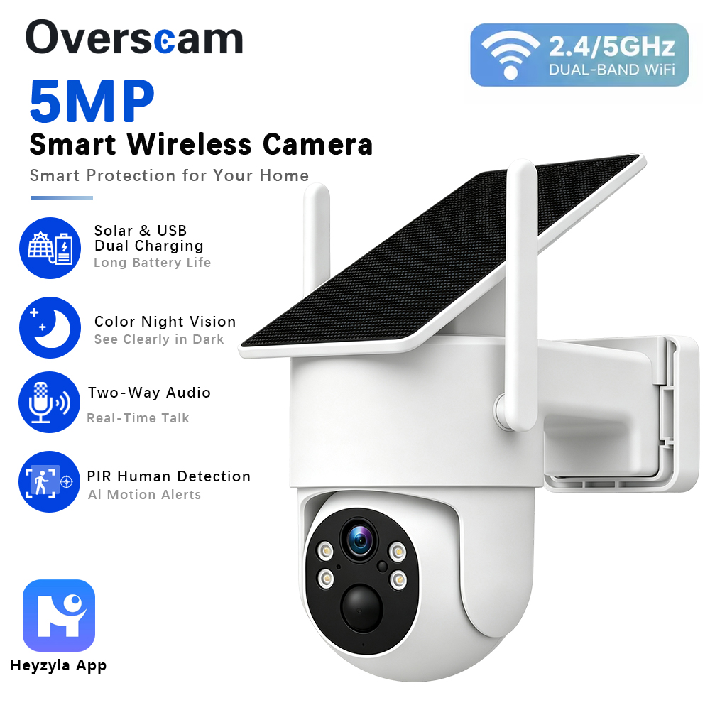 Smart Home Outdoor Camera - Cámara PTZ de 5MP con energía
