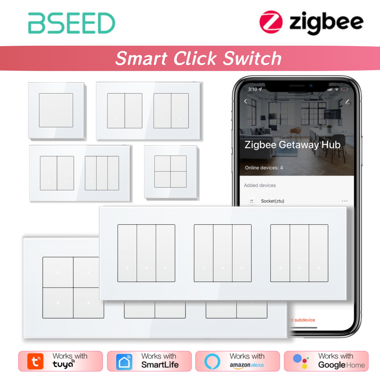 Smart Home Yellow - Interruptores Inteligentes ZigBee BSEED Serie Click,