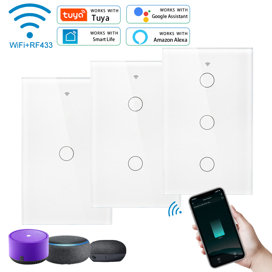 Homesmart Online - Tuya-interruptor inteligente de pared táctil, WiFi,