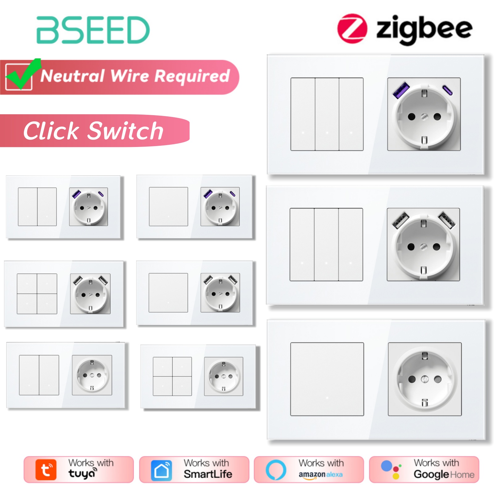 Smart Home Yellow - Interruptores ZigBee BSEED, Interruptores de Luz