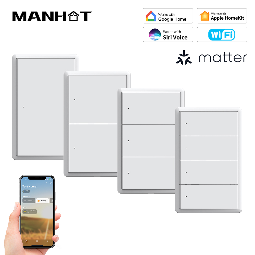 Smart Home Alexa - Interruptor Inteligente WiFi MANHOT Homekit, Sin