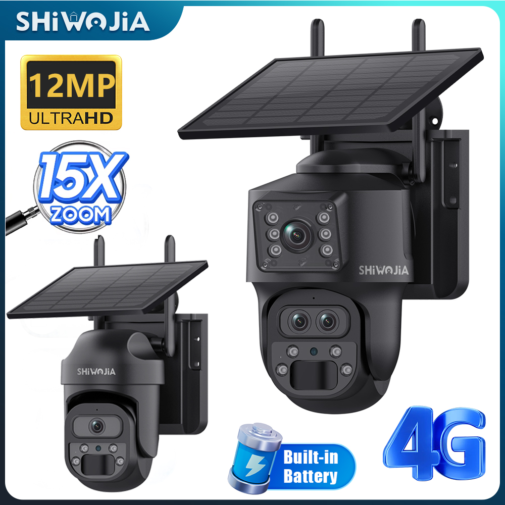Smart Home Outdoor Camera - SHIWOJIA 15X ZOOM Cámara Solar 4G