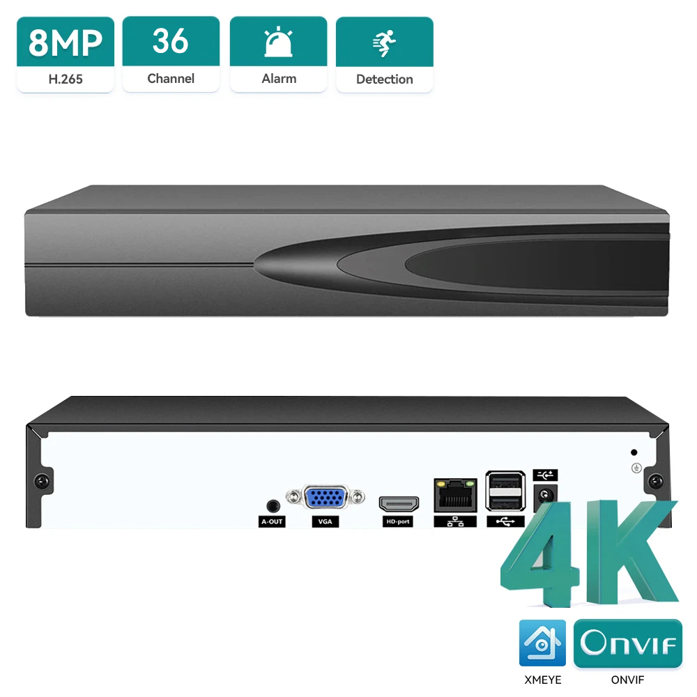 Smart Home Security System - NVR CCTV 4K ONVIF de 36/16/10