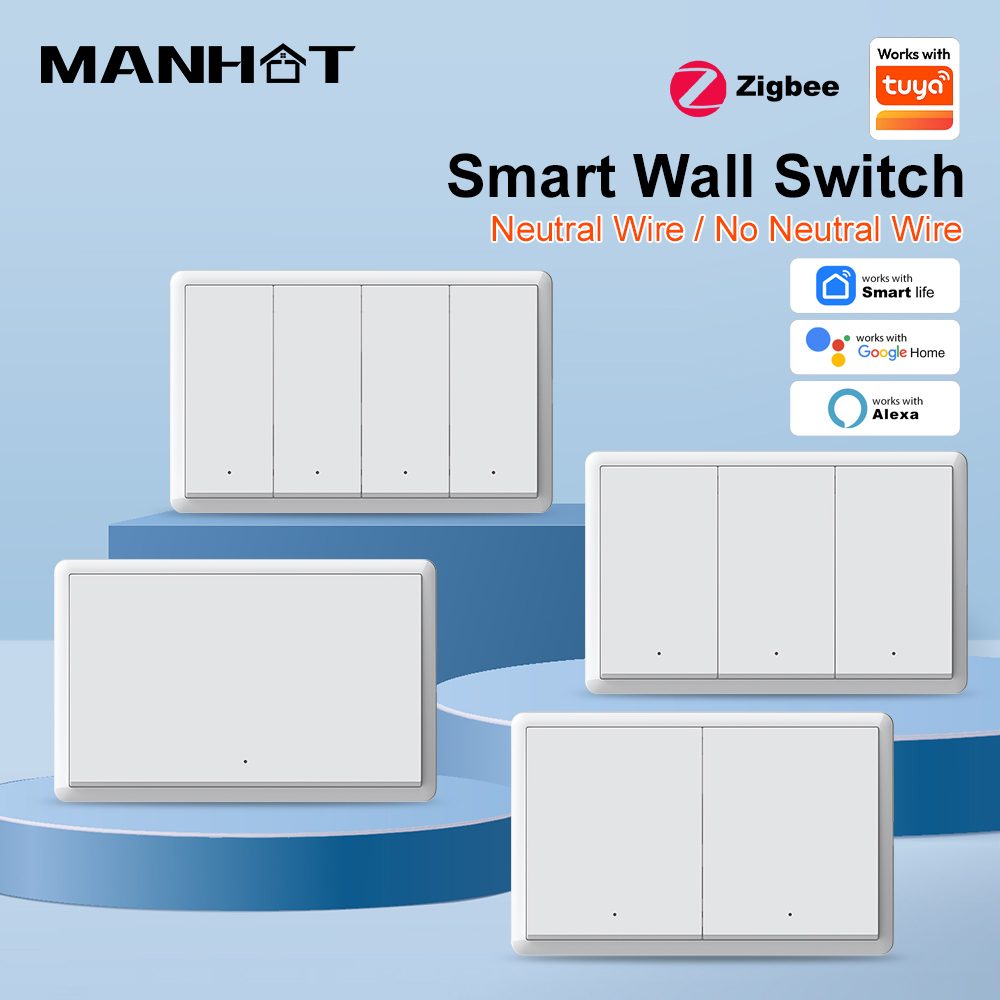 Smart Home Life - Interruptor Inteligente ZigBee3.0 MANHOT, Sin Cable
