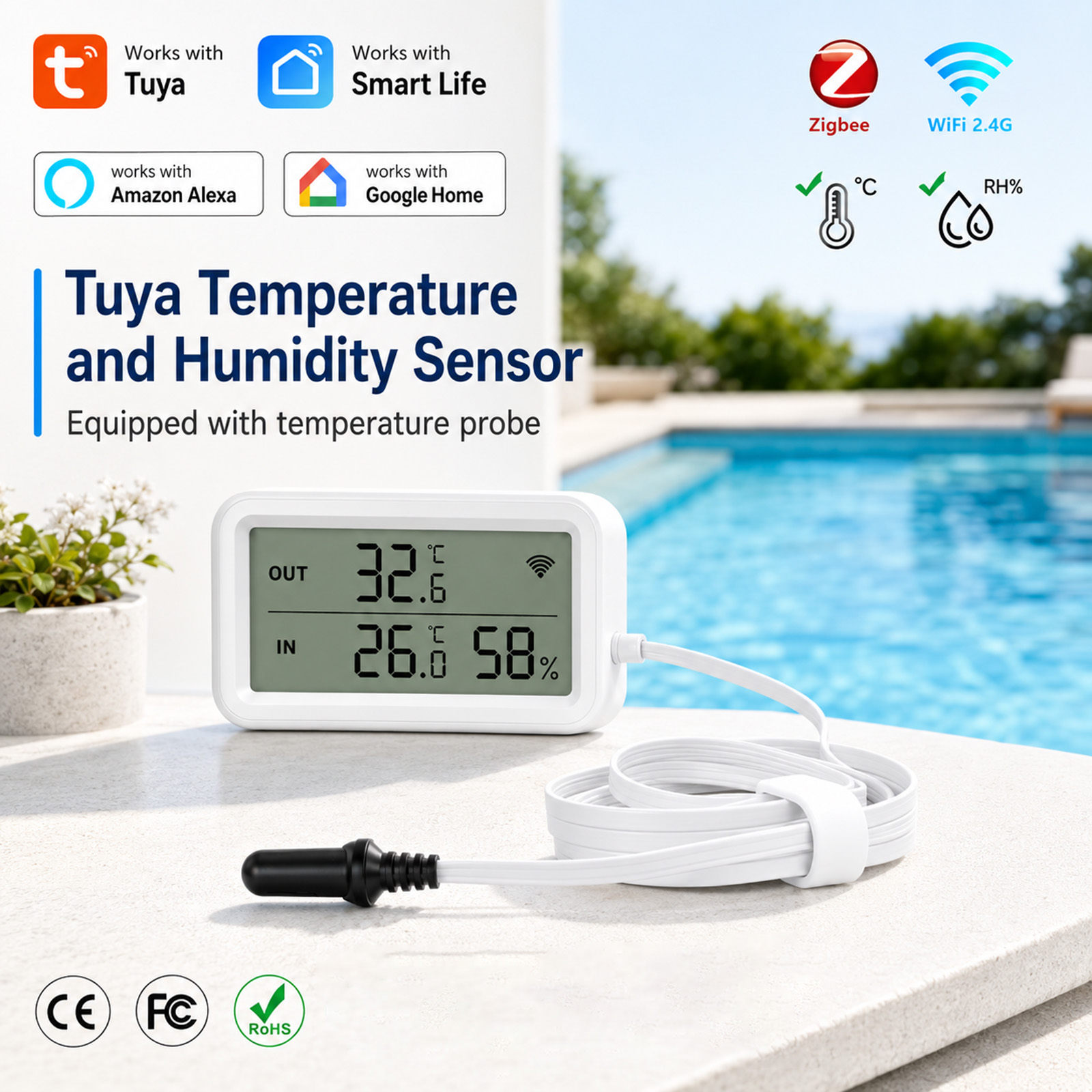 Sonda Externa Impermeable de T - Smart Home Alexa reseña y precio