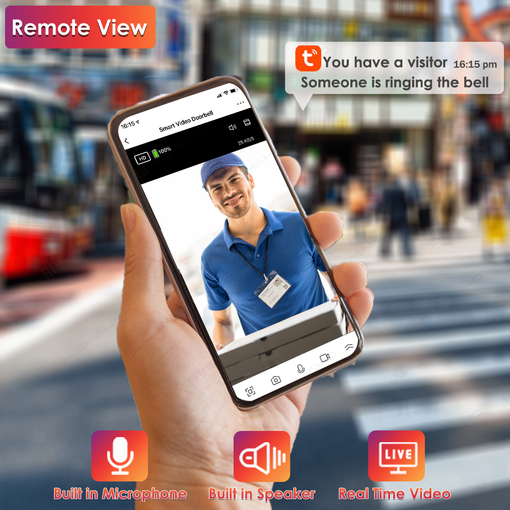 Tuya-timbre con cámara WiFi pa - Smart Home Outdoor Camera reseña y precio