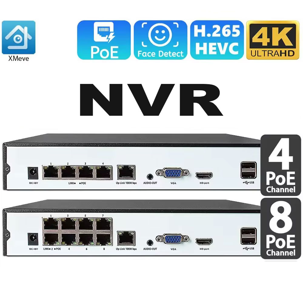 4CH 8CH 48v POE 4K NVR Onvif H - Security Ip Camera reseña y precio