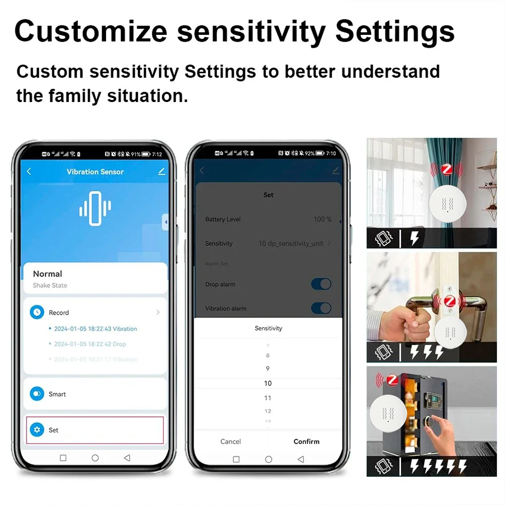 Sensor Inteligente de Vibració - Smart Home Security System reseña y precio