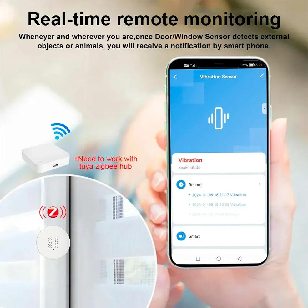 Sensor Inteligente de Vibració - Smart Home Security System reseña y precio