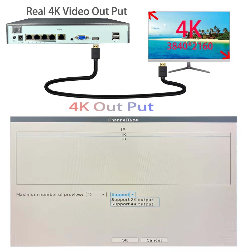 NVR 4K de 10 canales, 4/8 puer - Security Ip Camera reseña y precio